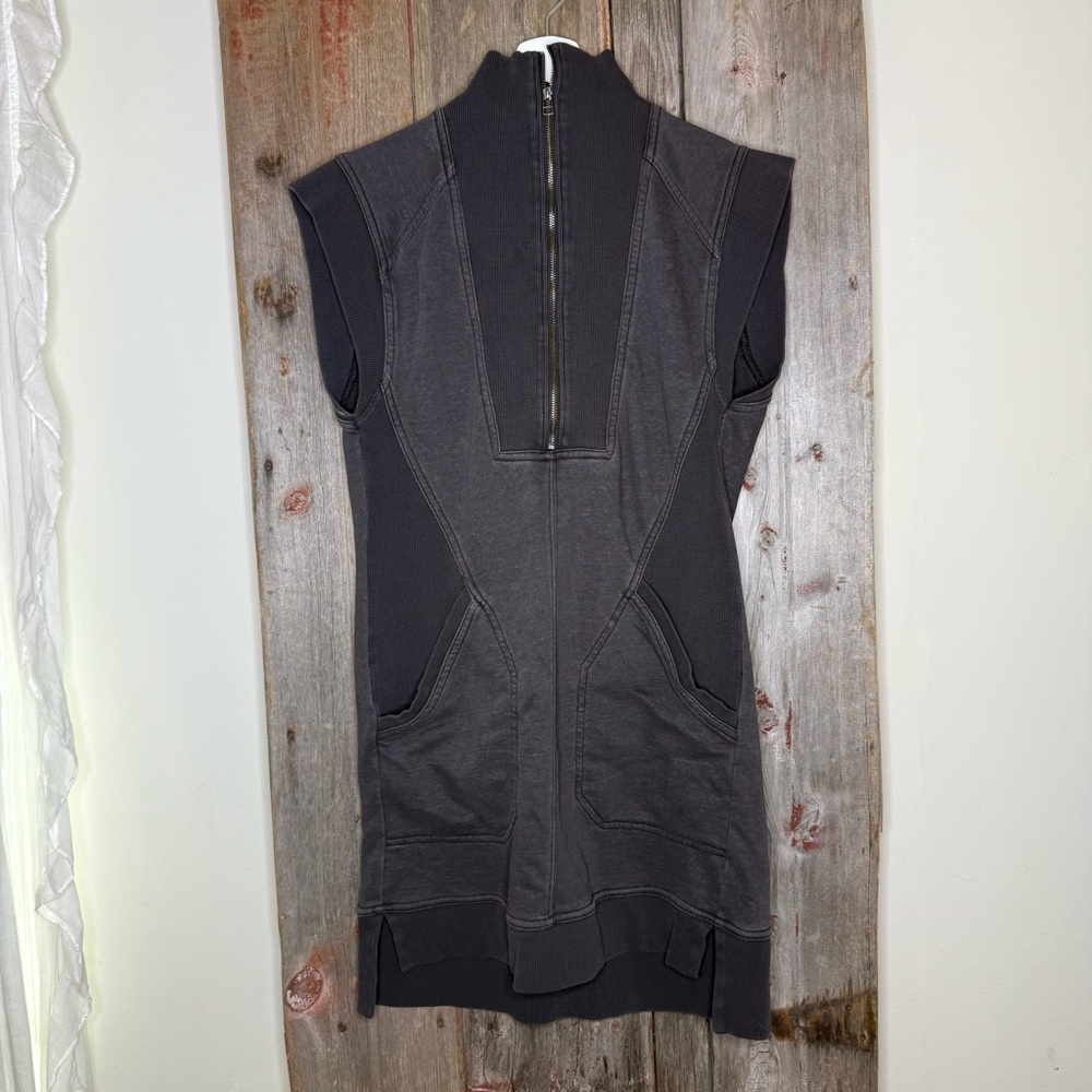 Daily Practice Anthropologie Meru Zip Front Mini Dress Dark Brown XS - Picture 2 of 10